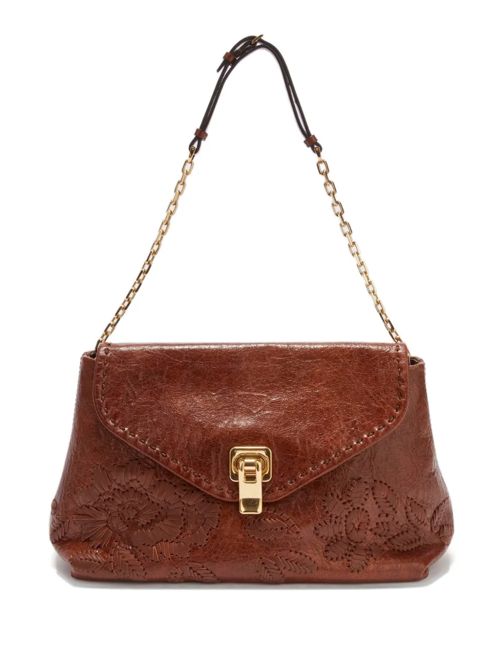 Ermanno Scervino New Joy embroidered shoulder bag - ブラウン Ermanno Scervino New Joy embroidered shoulder bag - ブラウン