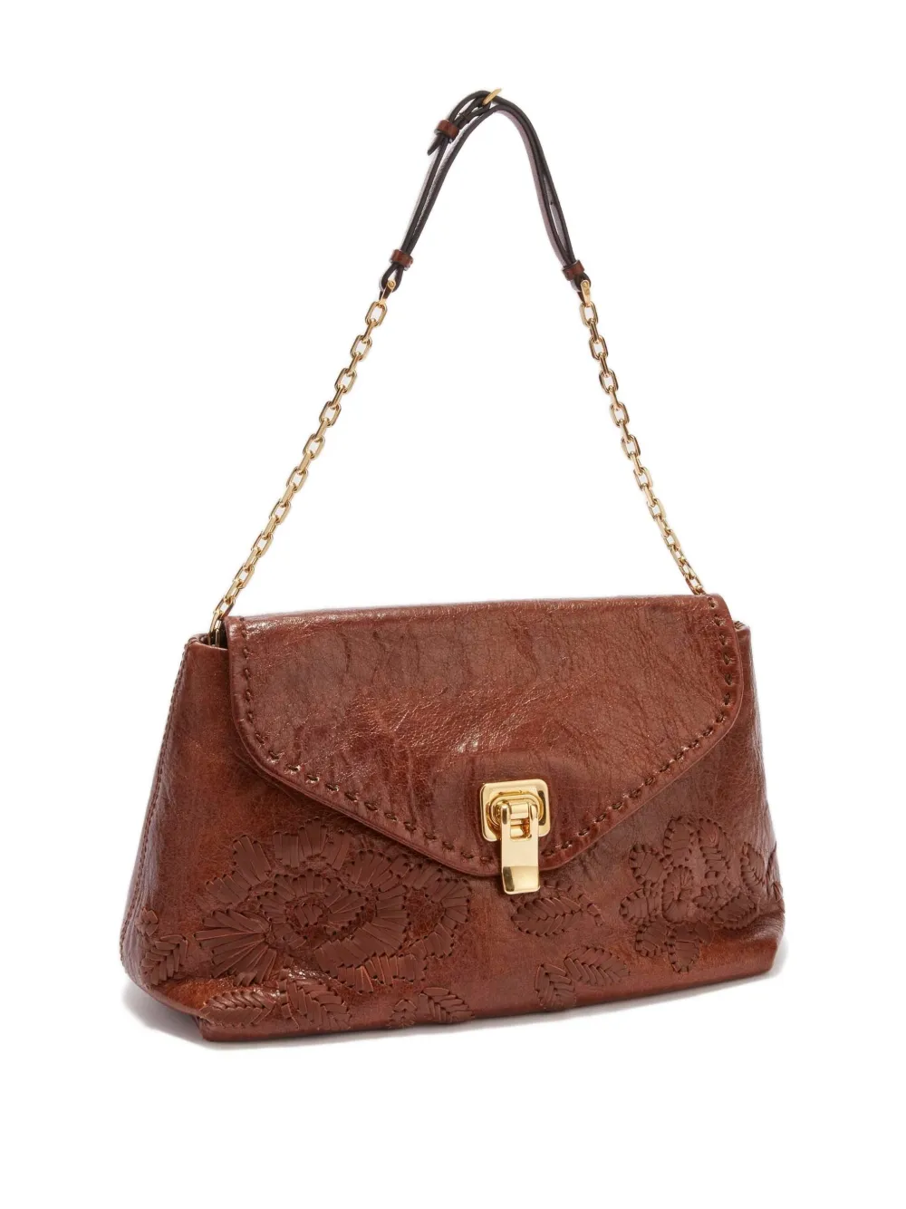 Ermanno Scervino New Joy Embroidered Shoulder Bag In Brown