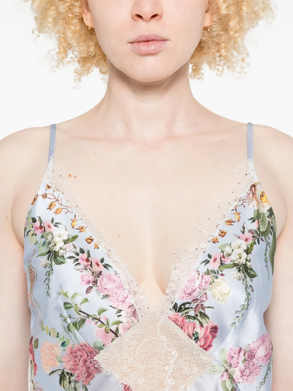 Camilla Jurk met bloemenprint Wit