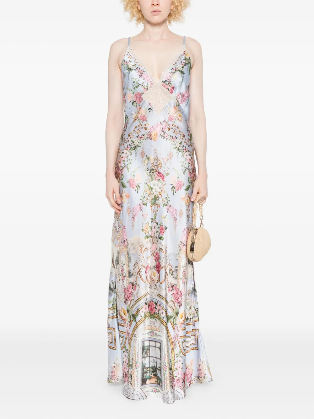 Camilla Jurk met bloemenprint - Wit