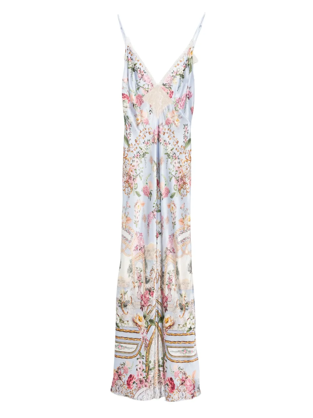Camilla lace-trim floral-print dress | White | Image 1
