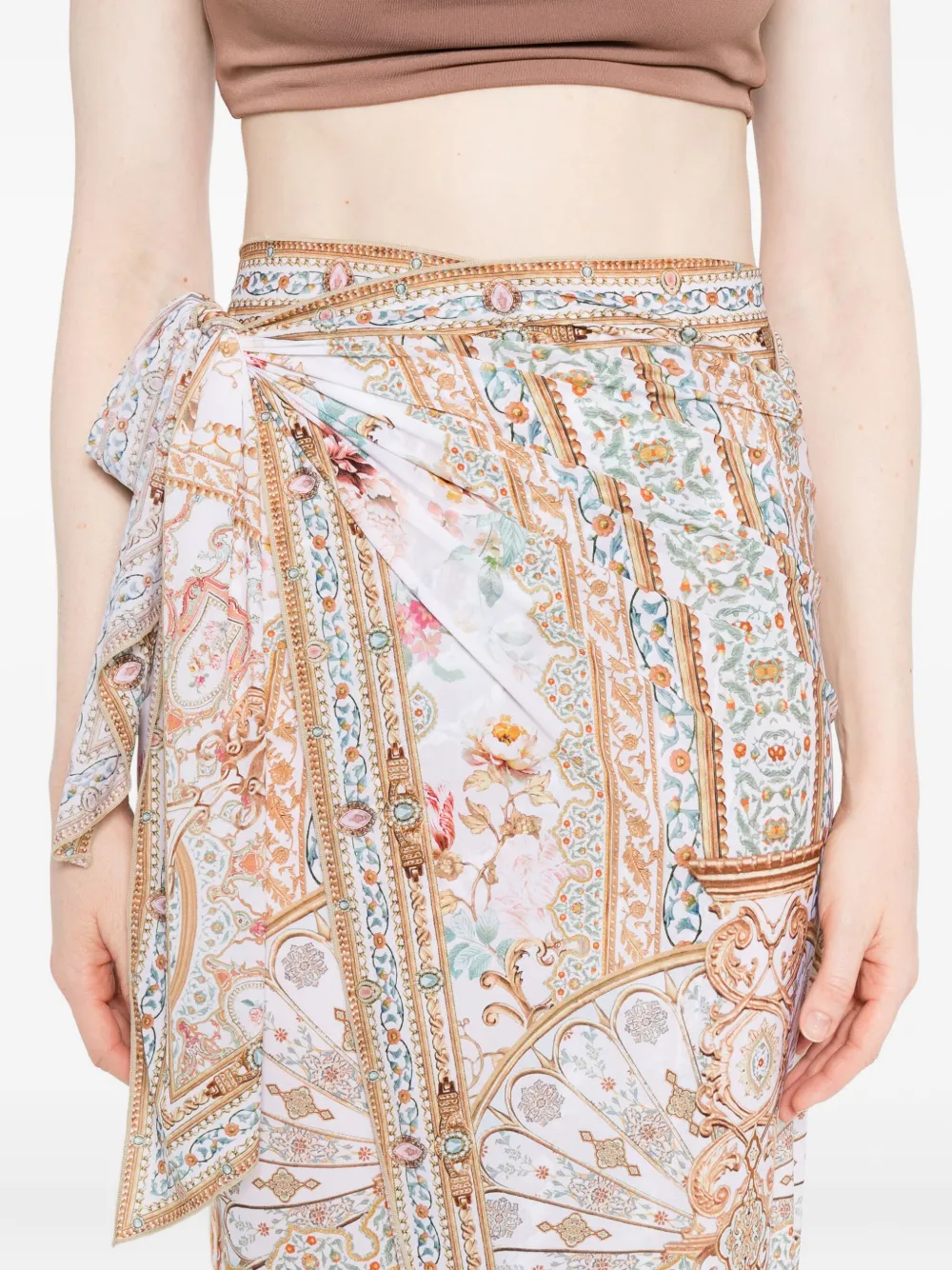 Camilla Floral-print Wrap Beach Cover-up In Multi