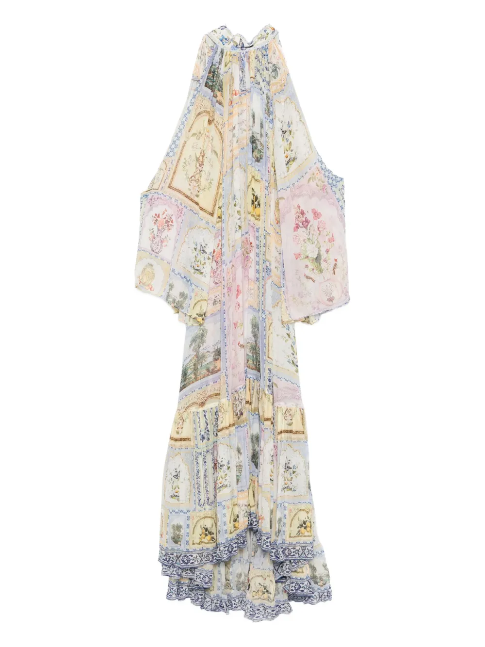 Camilla floral-print tiered midi dress | Neutrals | Image 1