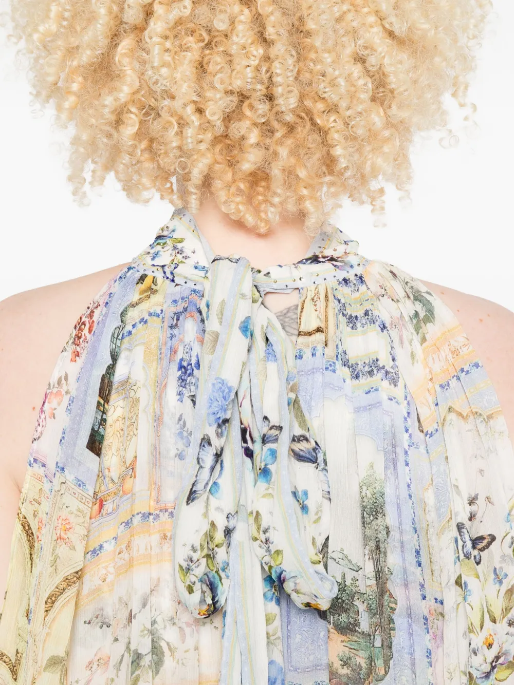 Camilla Gelaagde midi-jurk met bloemenprint Beige