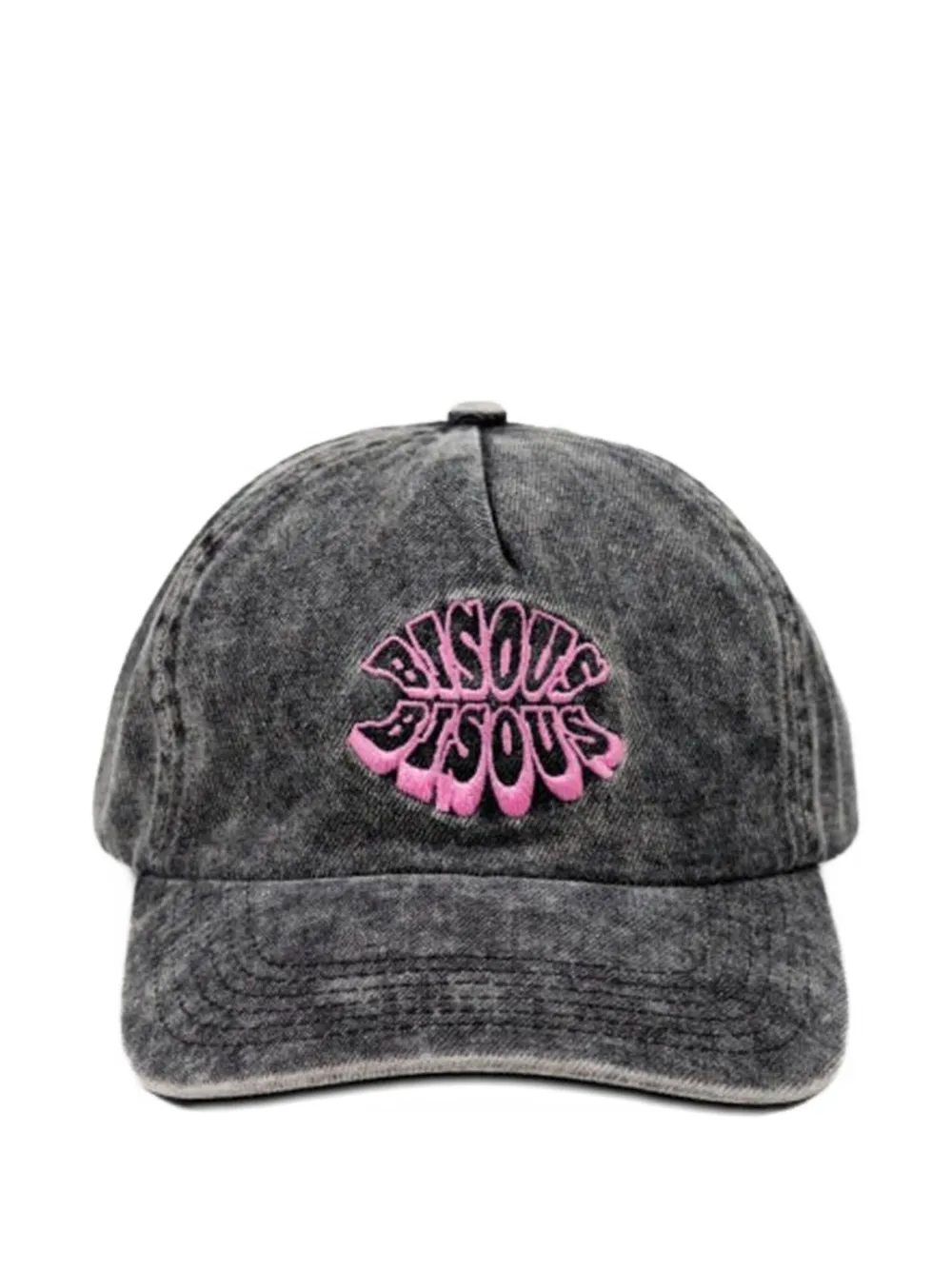 Bisous Skateboards Lips Bleach Baseball Cap In Black