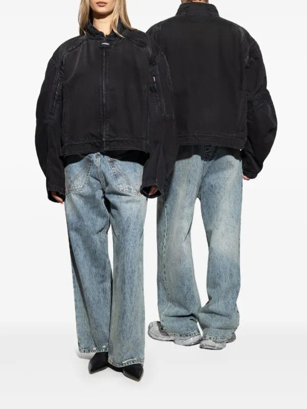 VETEMENTS distressed-effect wide-leg Jeans | Blue | FARFETCH