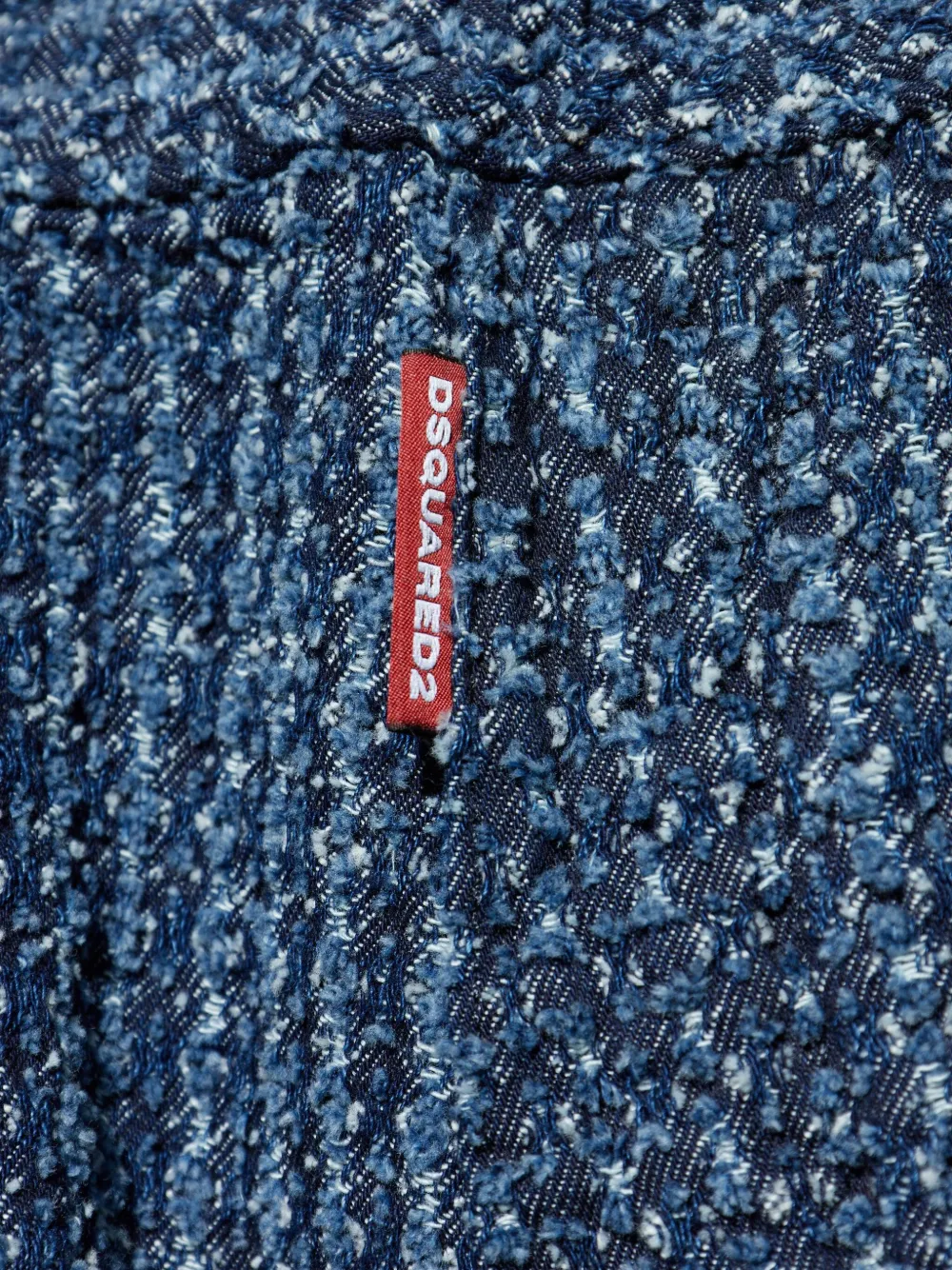 Dsquared2 Textured Denim Shorts In Blue