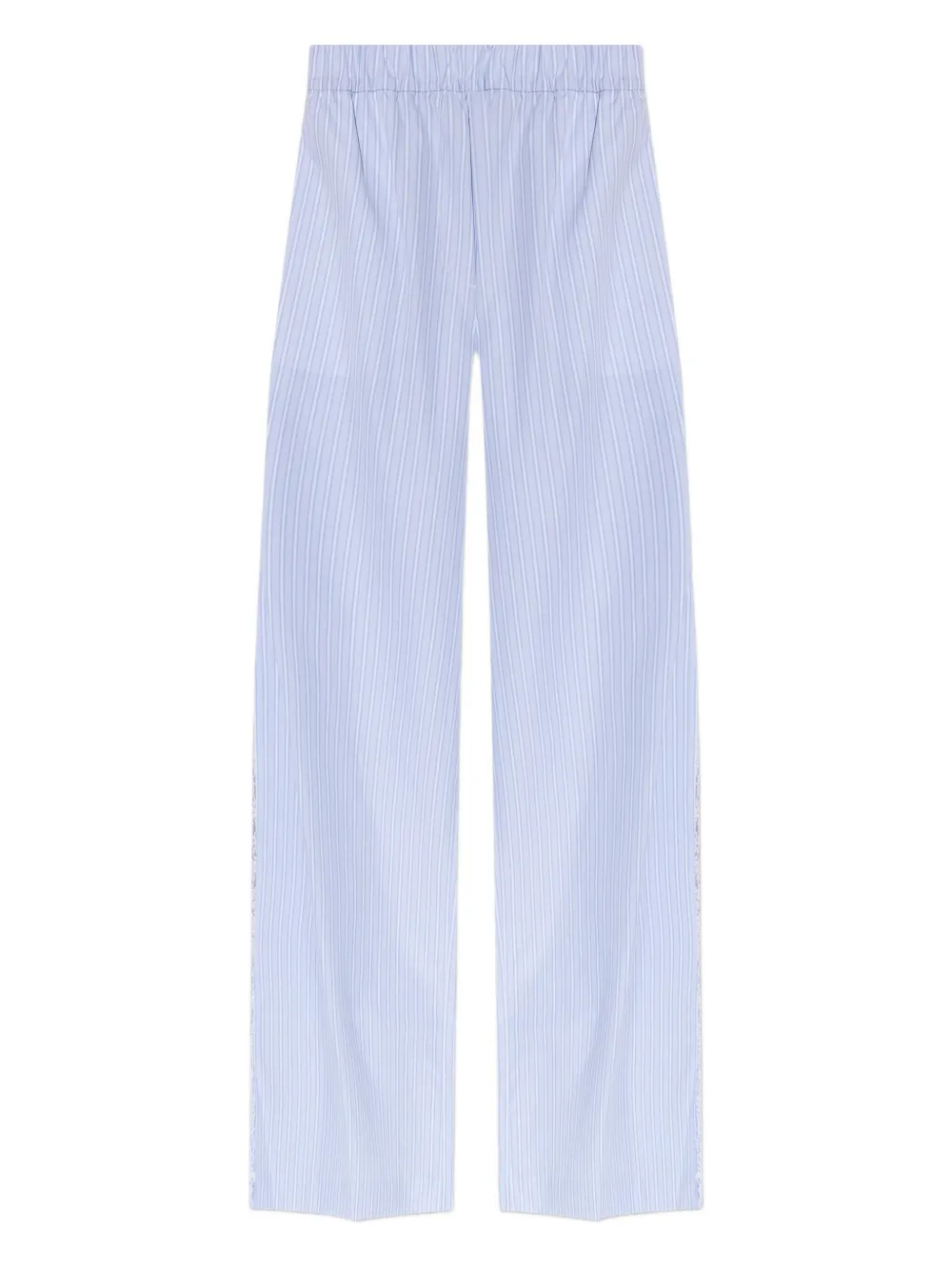 LoveShackFancy striped-pattern lace-trimmed trousers | Blue | Image 1