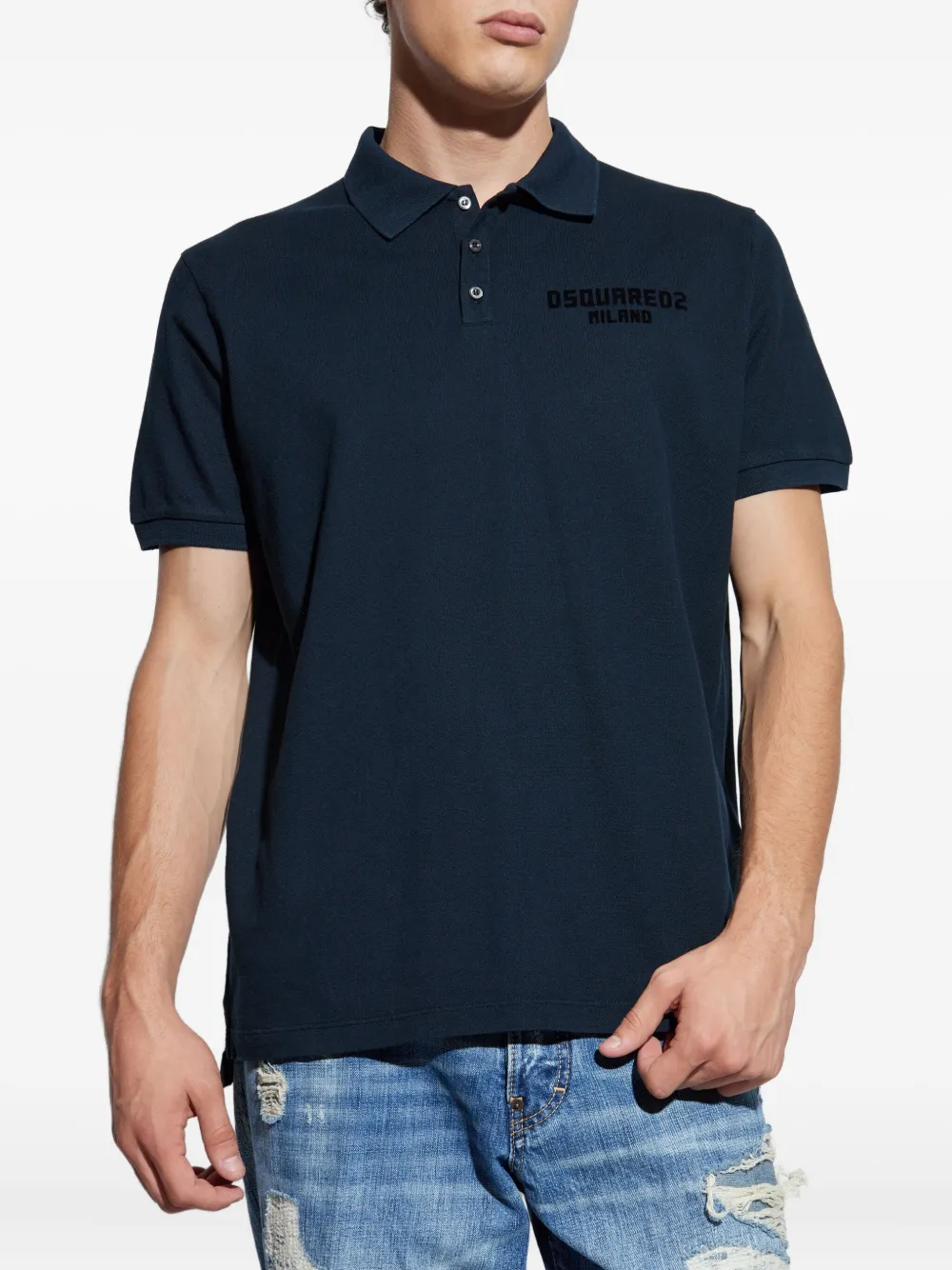 DSQUARED2 Poloshirt met logoprint Blauw