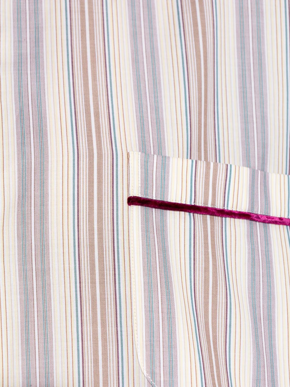 Etro Striped Velvet-trimmed Shirt In Neutral
