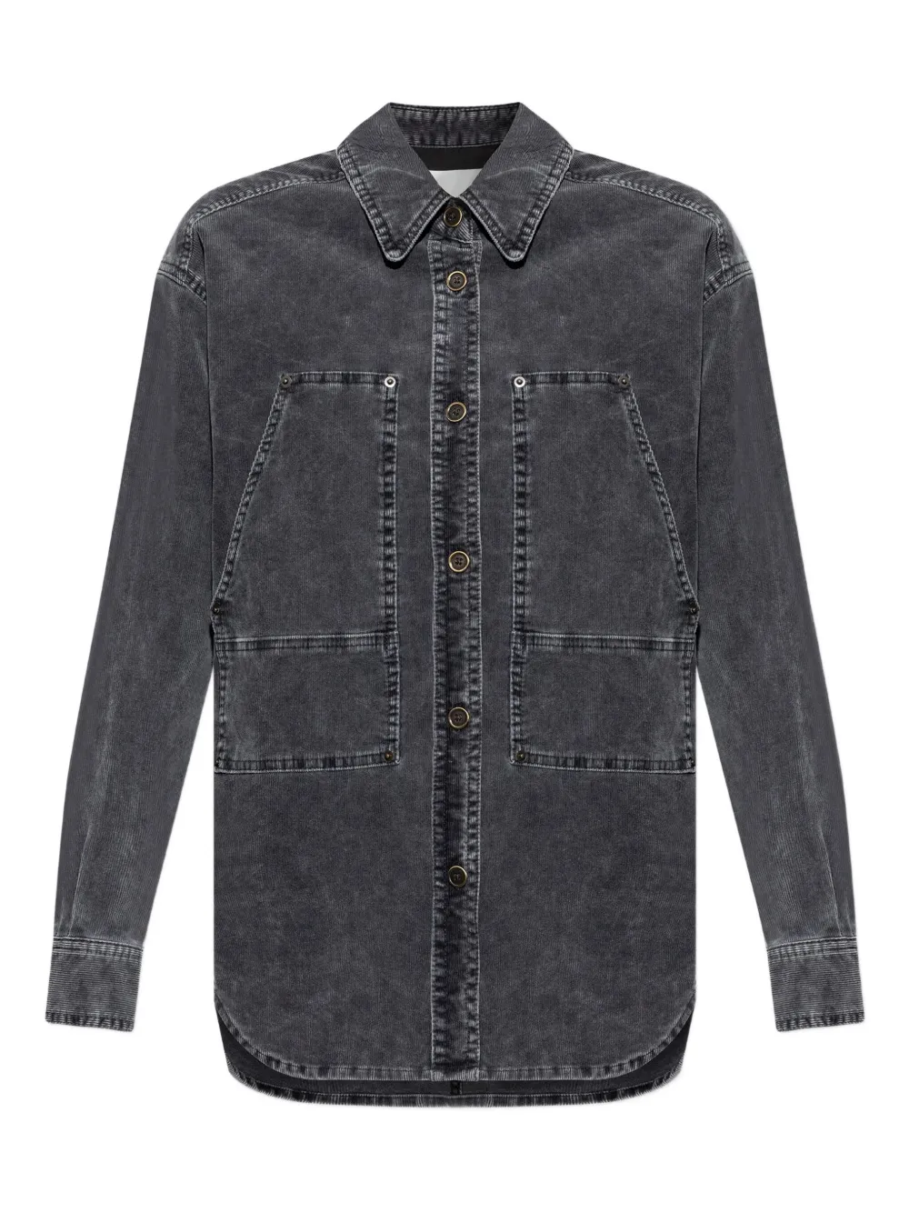 Isabel Marant Étoile Patch-pocket Corduroy Shirt In Gray