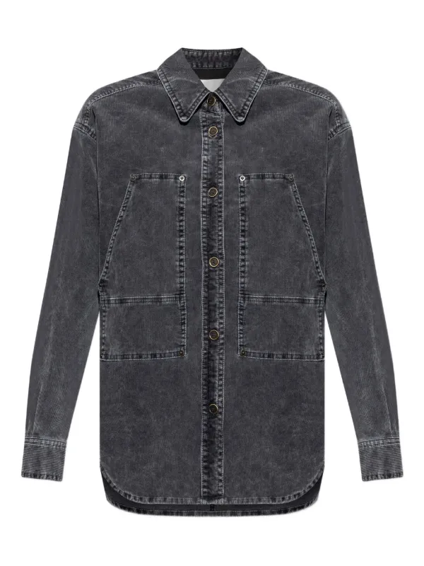 MARANT ÉTOILE Camisa Con Bolsillo De Parche Gris FARFETCH CL