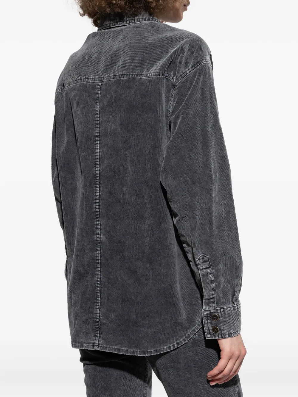 Isabel Marant Étoile Patch-pocket Corduroy Shirt In Gray