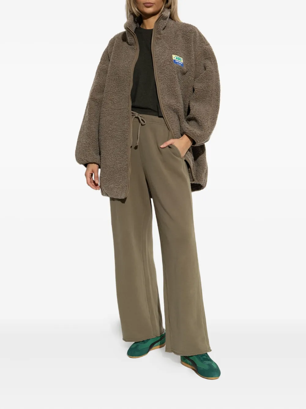American Vintage Hoktown teddy zip-up coat | Single Breasted Coats | Image 2