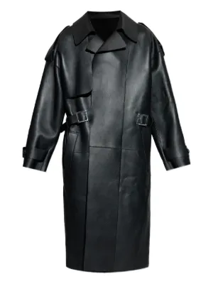 美品 DSQUARED 2 レザー トレンチコート 黒 Dsquared2 レザーコート メンズ通販 - FARFETCH