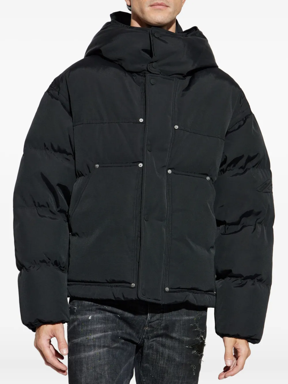 Dsquared2 Hooded Puffer Jacket In Black