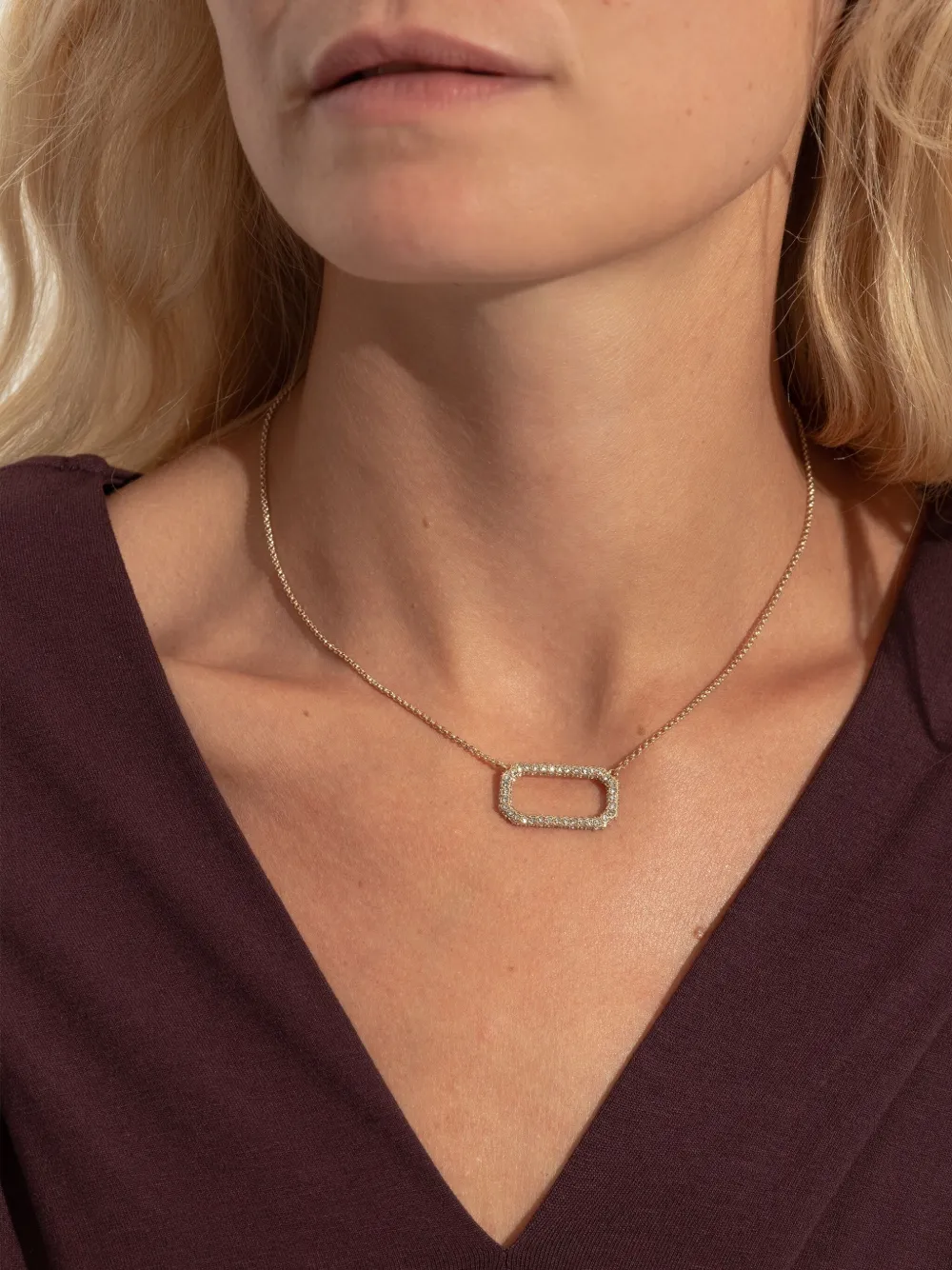  Allsaints Collar Con Montura Rectangular De Cristal - Dorado 