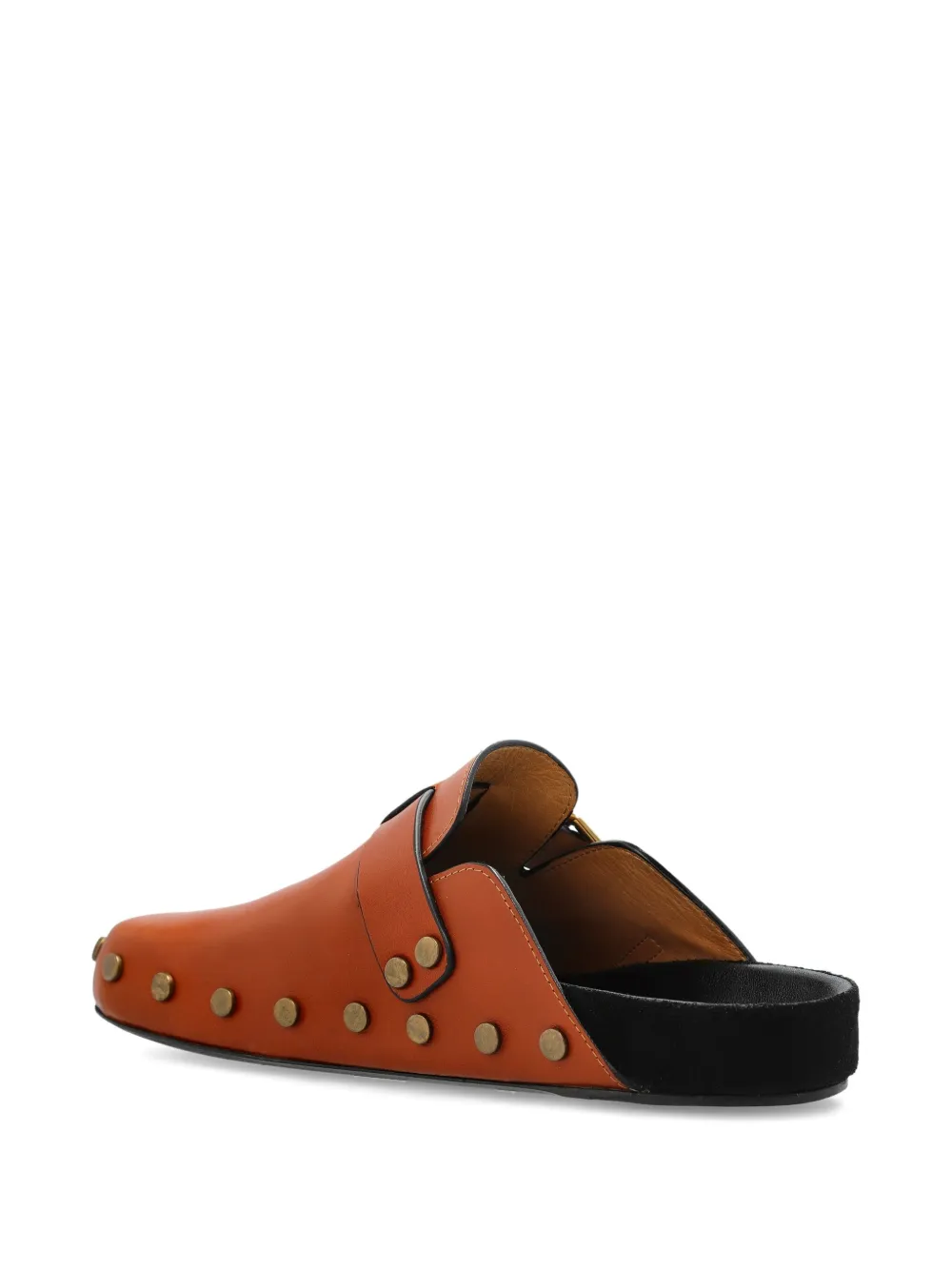 ISABEL MARANT buckle-fastening studded clogs Brown