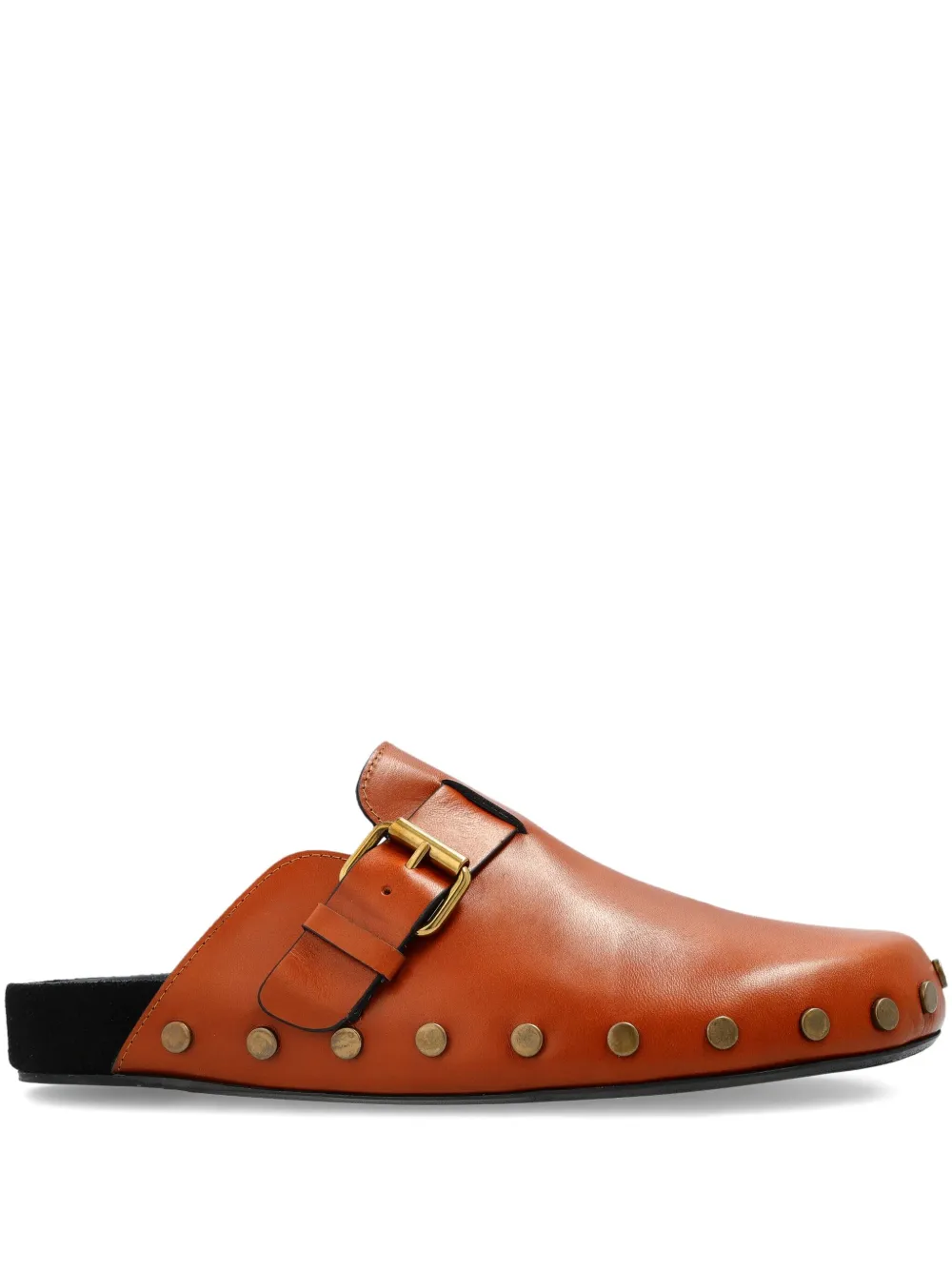 ISABEL MARANT buckle-fastening studded clogs Brown