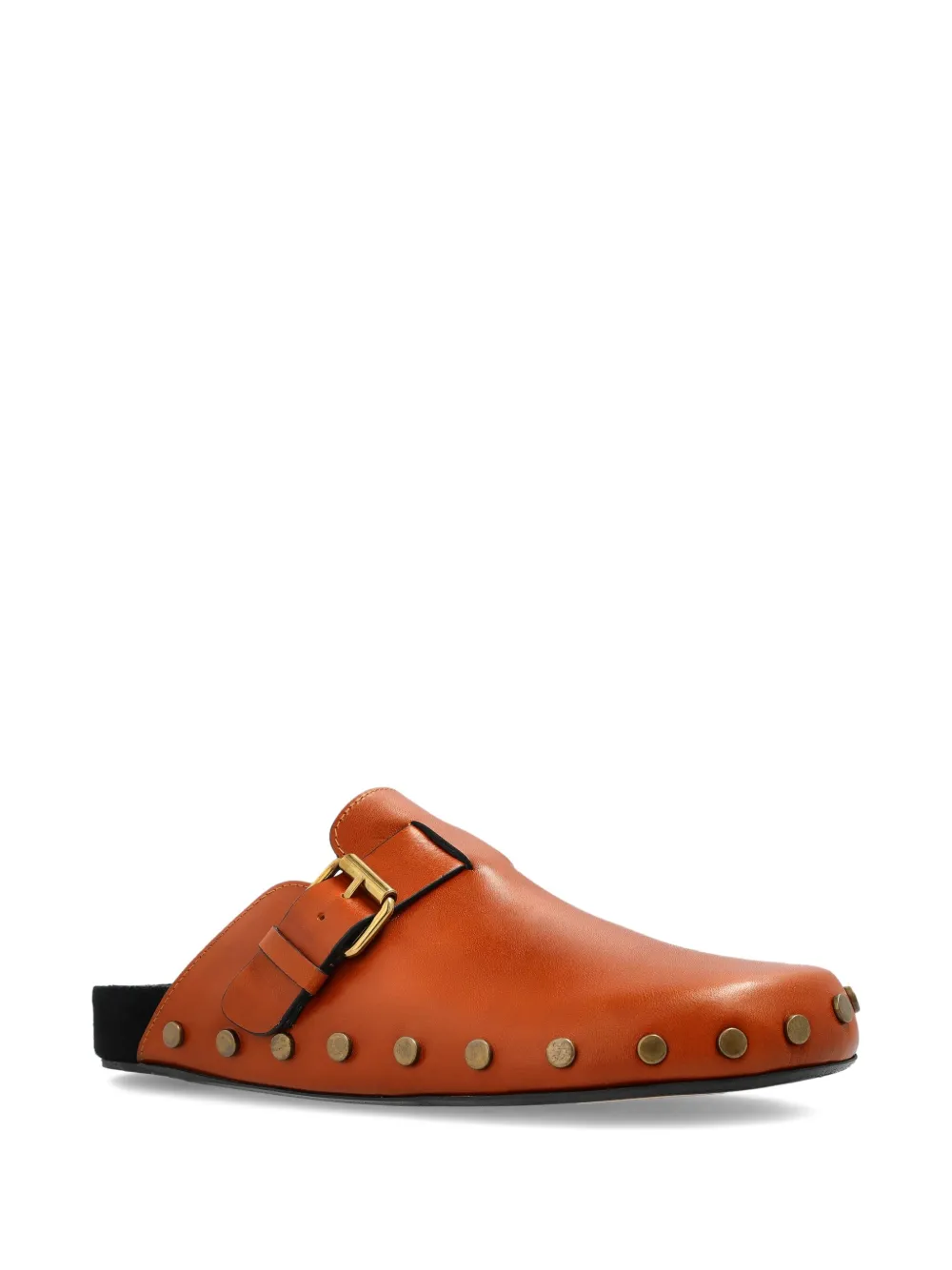 ISABEL MARANT buckle-fastening studded clogs Brown