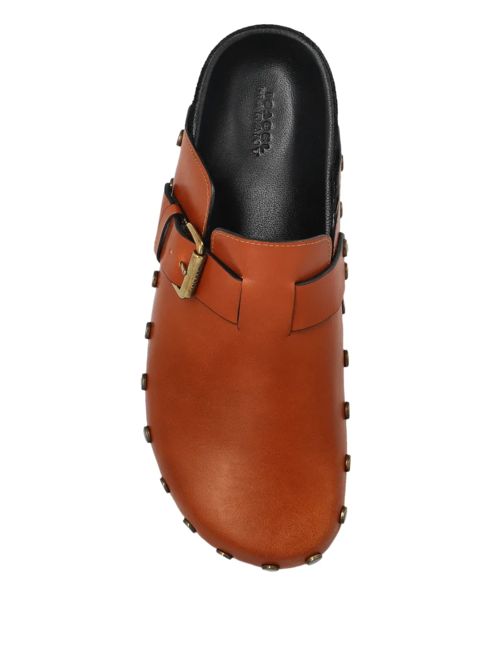 ISABEL MARANT buckle-fastening studded clogs Brown