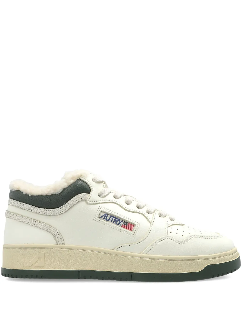 Autry shearling-lined leather sneakers White