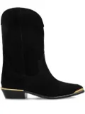 ISABEL MARANT metallic-toe suede boots - Black
