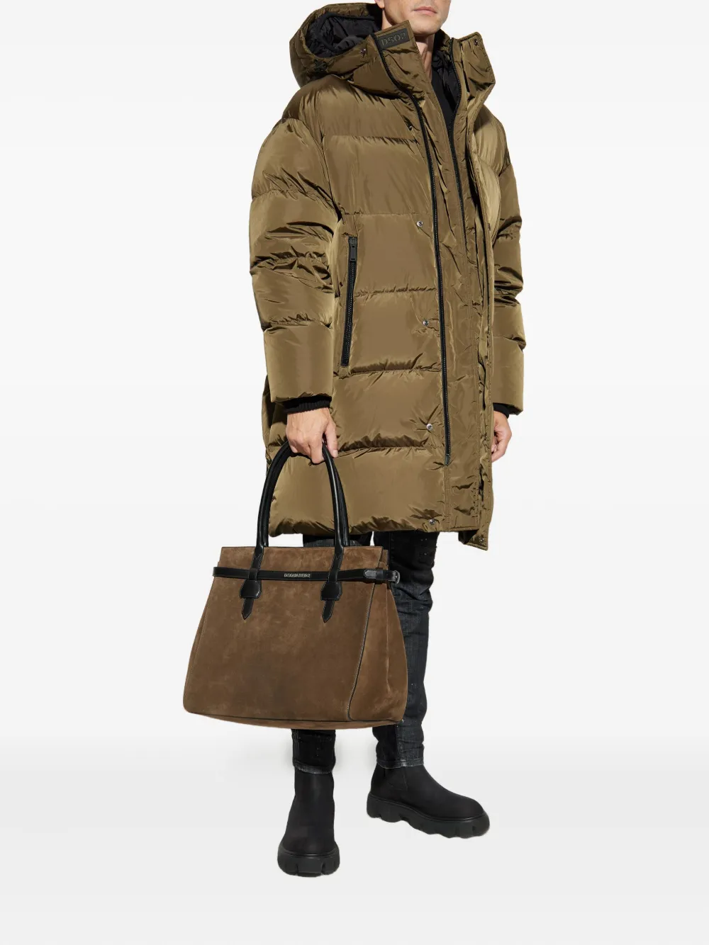 DSQUARED2 hooded quilted puffer coat - Bruin