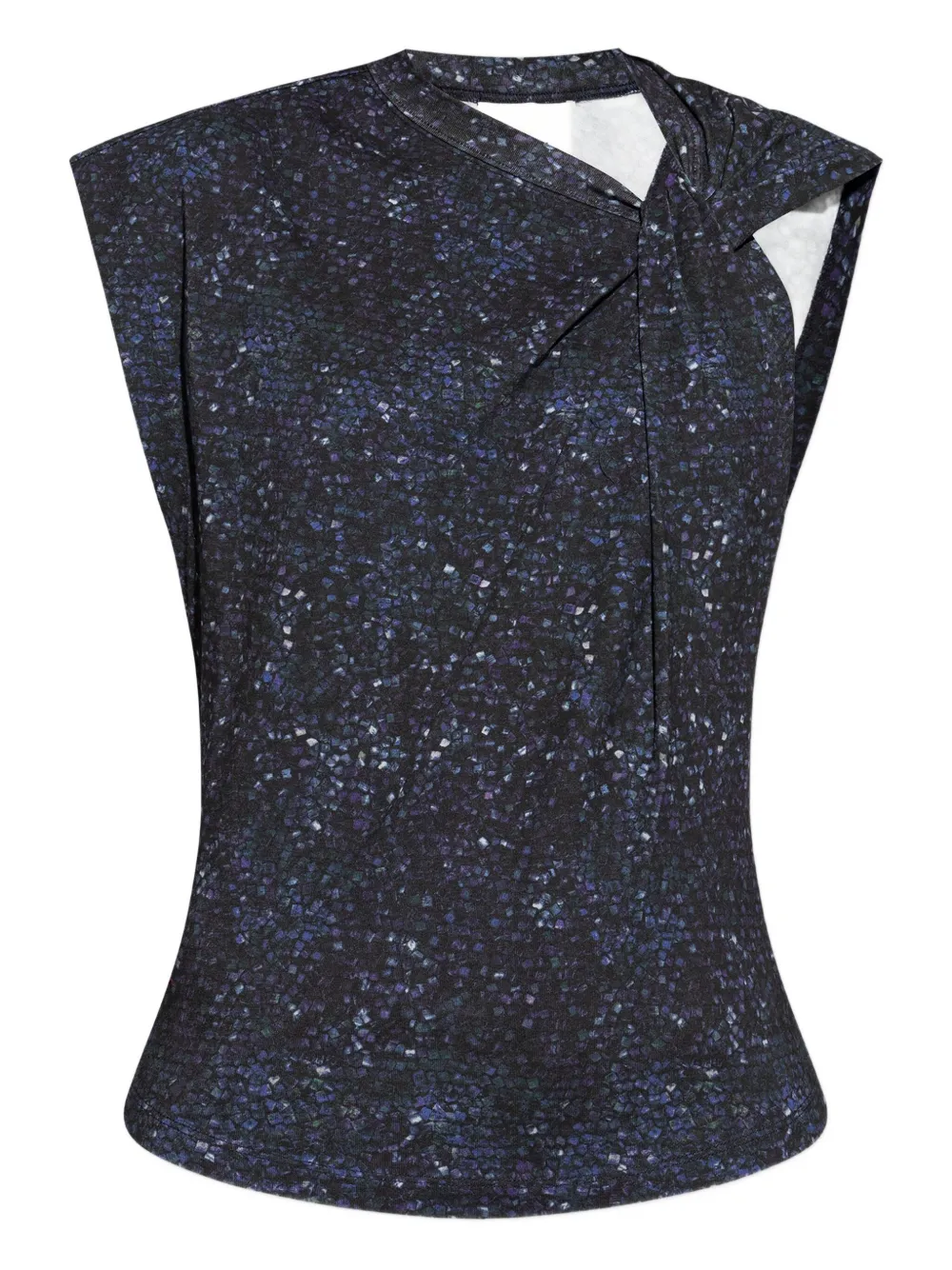 ISABEL MARANT sequin-print knot-detail top | Blue | Image 1