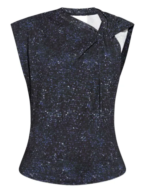 ISABEL MARANT sequin-print knot-detail top