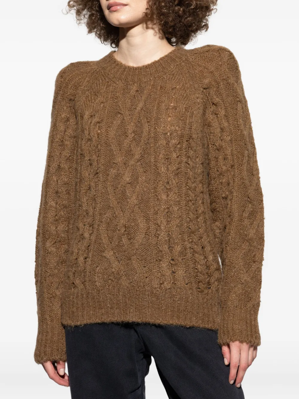 Isabel Marant Étoile Cable-knit Sweater In Brown