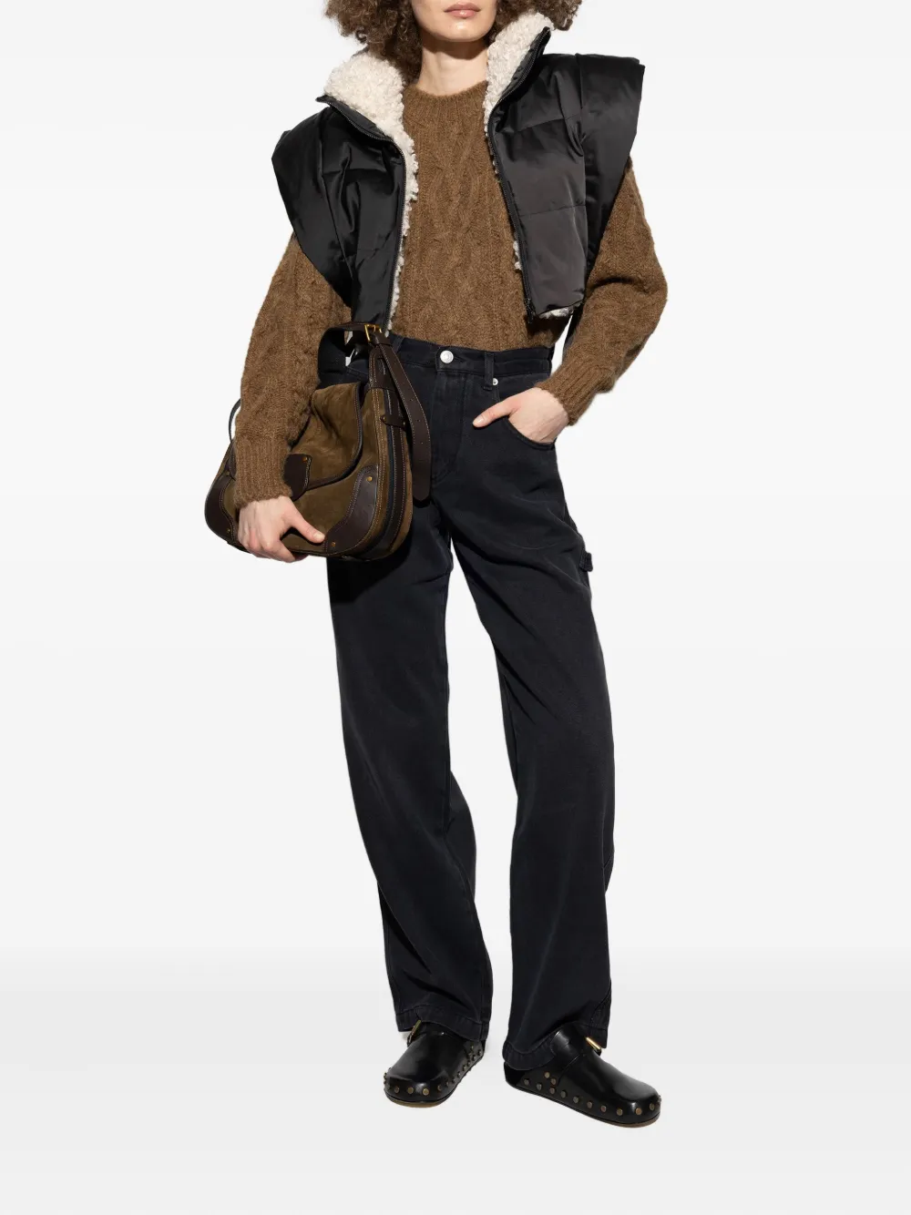 Isabel Marant Étoile Cable-knit Sweater In Brown