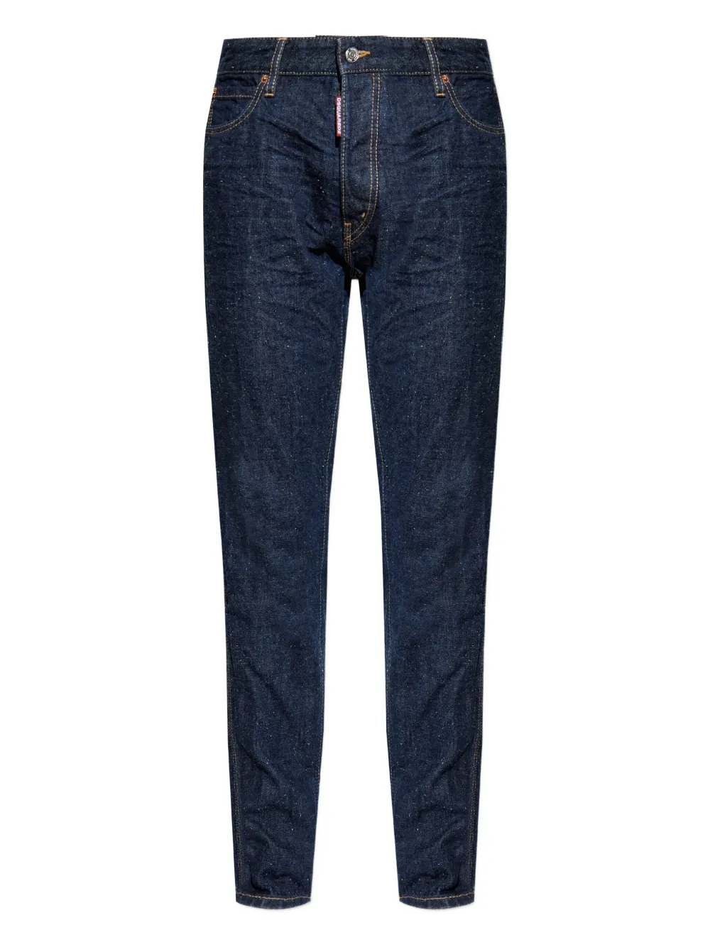 Dsquared2 Straight Leg Five-pocket Trousers With Contrast Stitching In Blue
