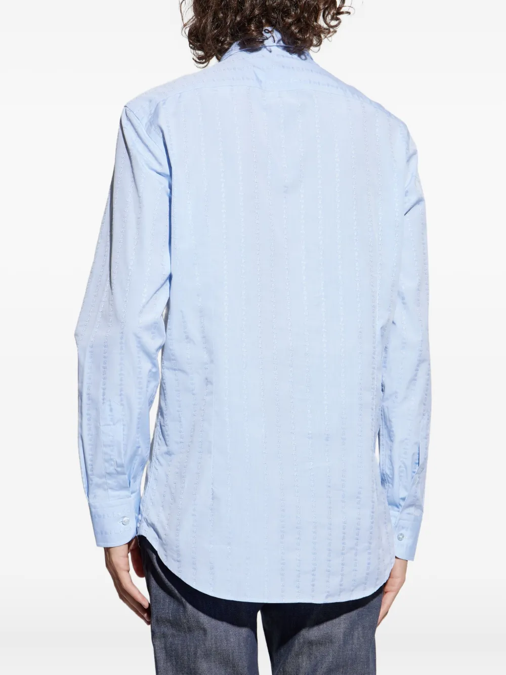 ETRO Overhemd met paisley-borduurwerk en lange mouwen Blauw