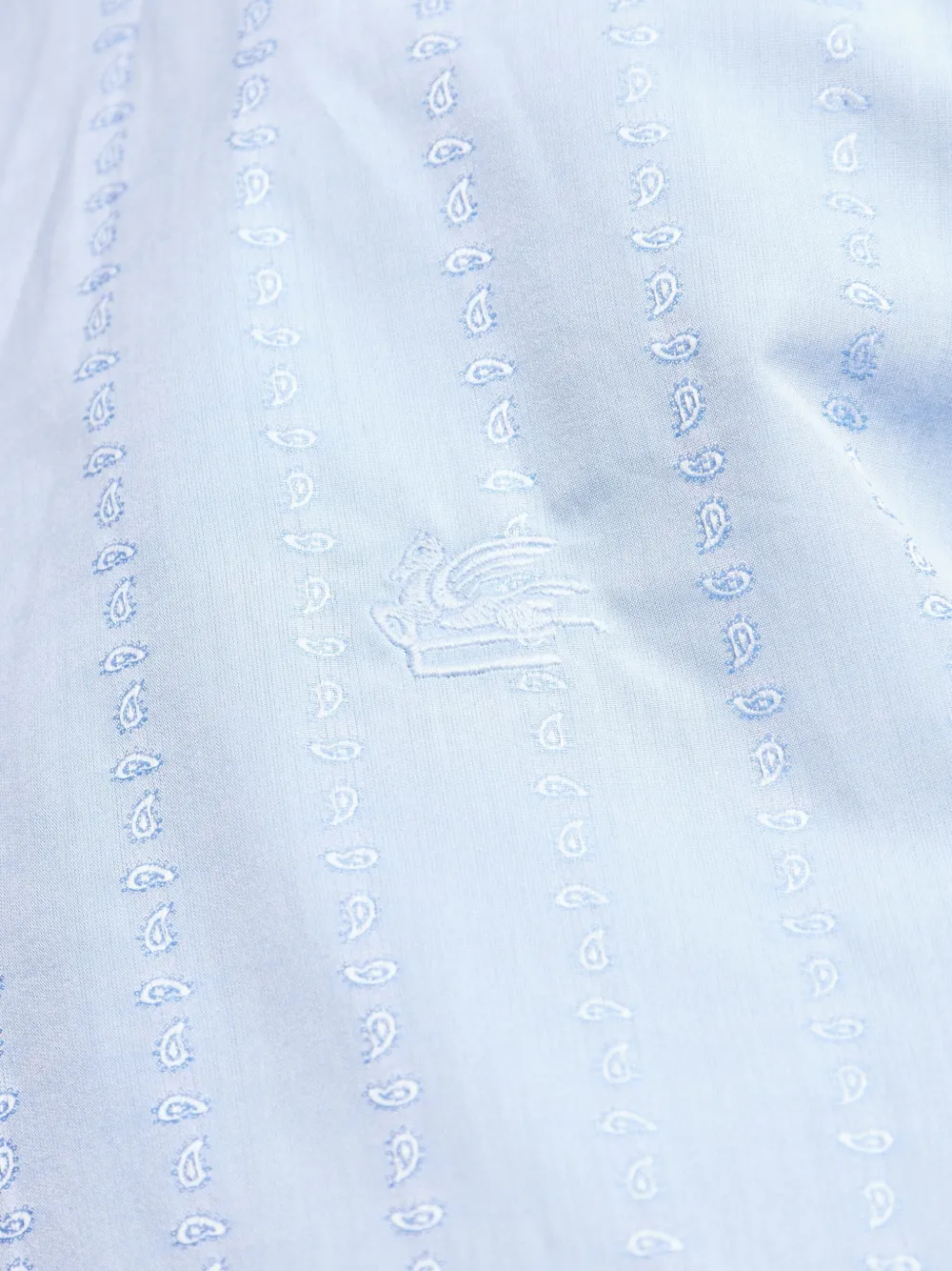 ETRO Overhemd met paisley-borduurwerk en lange mouwen Blauw