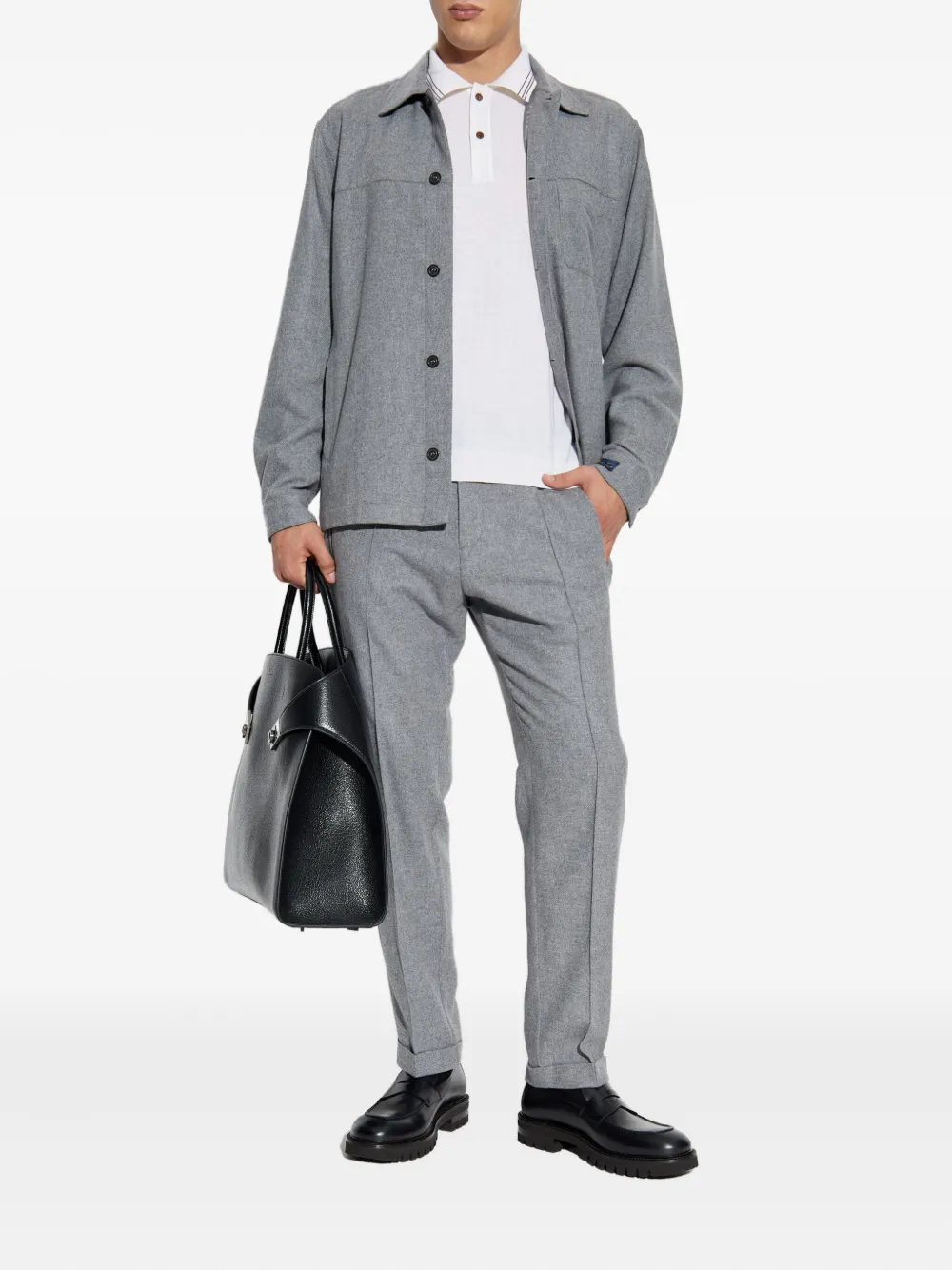 Paul & Shark drawstring shark-detail trousers - Grijs