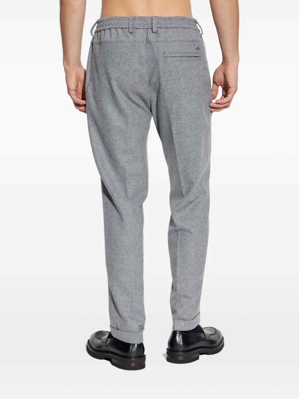 Paul & Shark Drawstring Shark-detail Trousers In Gray