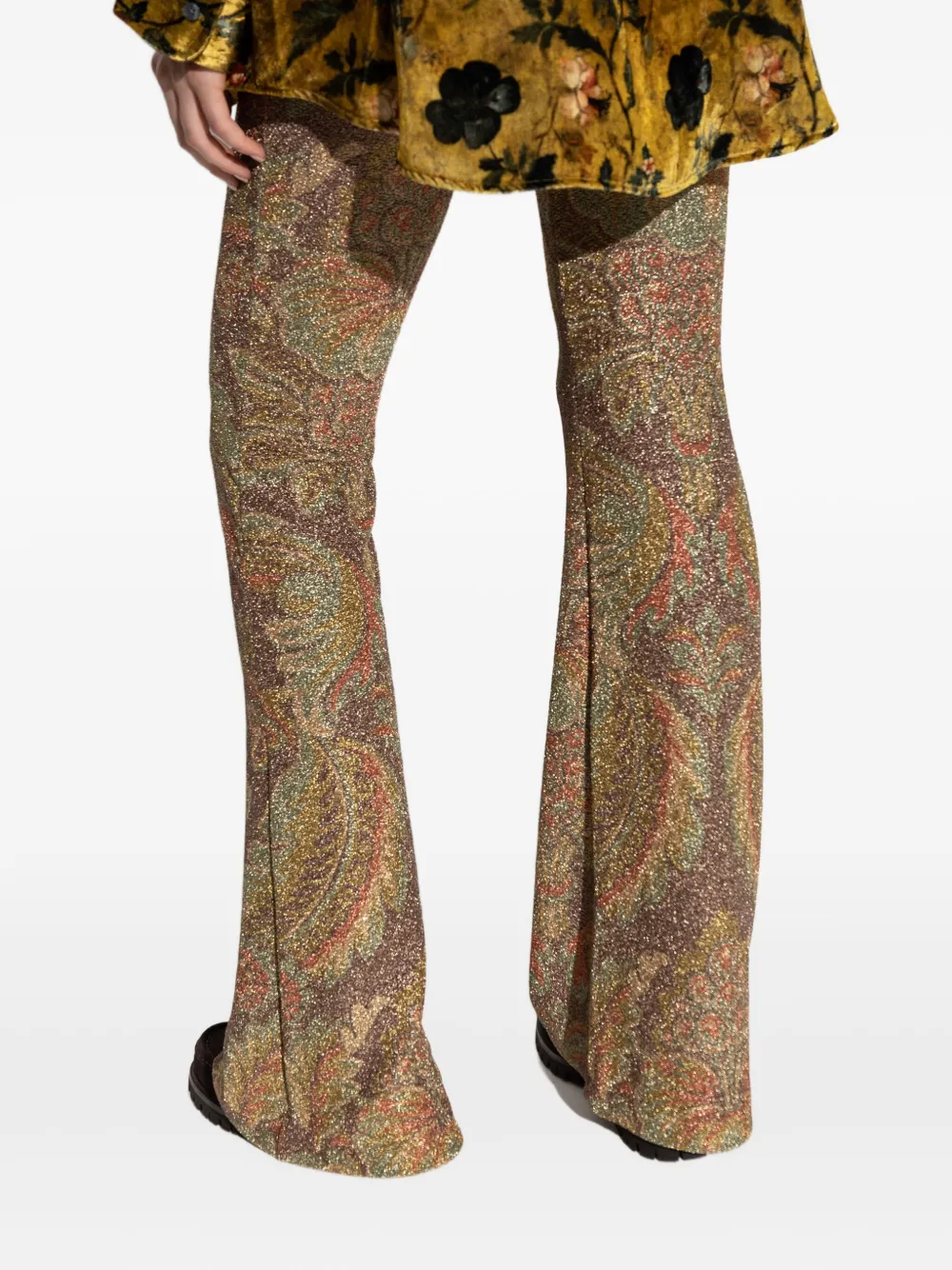 Etro Printed Chenille Trousers In Multi