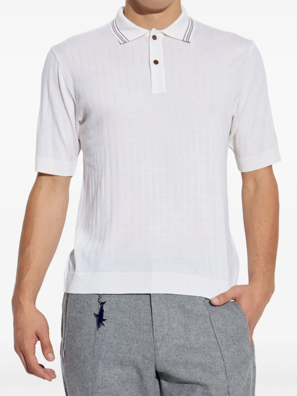 Paul & Shark Short-sleeved Polo Shirt In White