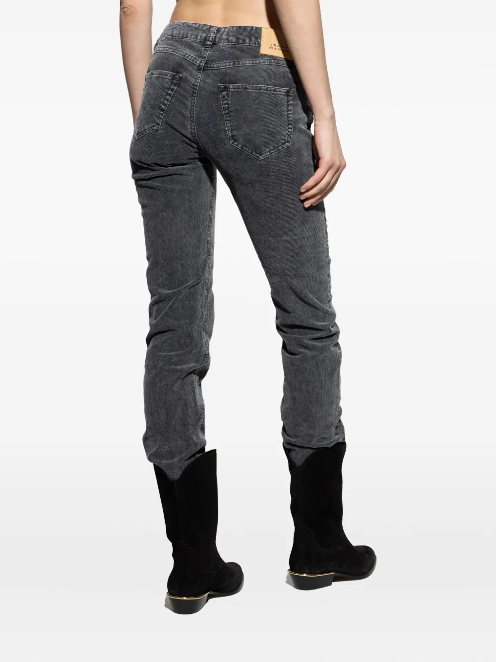 Isabel Marant Étoile Logo-patch Corduroy Trousers In Blue