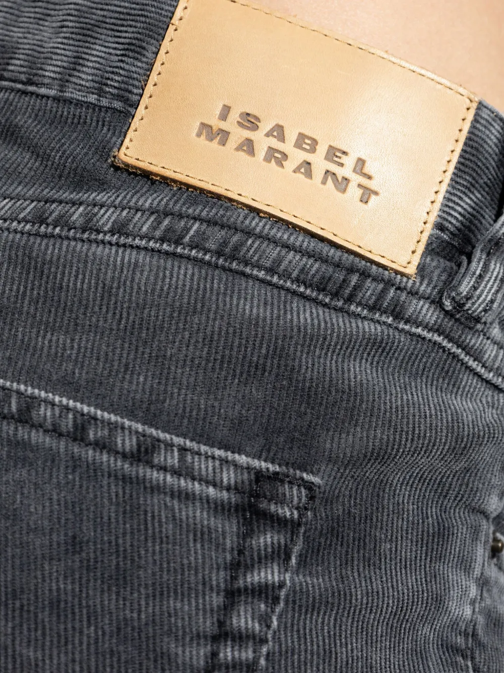 Isabel Marant Étoile Logo-patch Corduroy Trousers In Blue