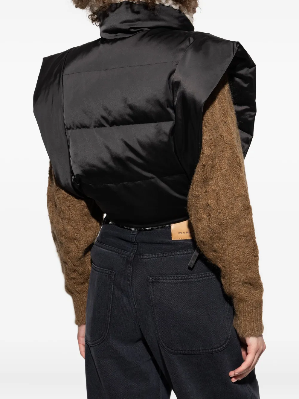 Isabel Marant Étoile Black Reversible Nylon And Faux Fur Hoodiali Vest In Black