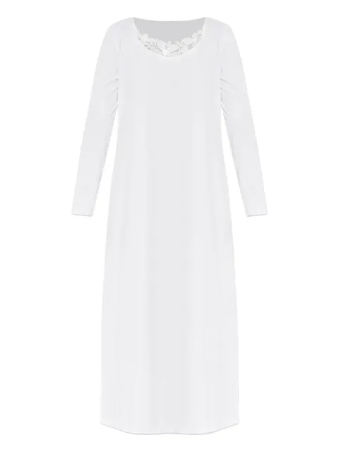 Hanro floral-lace long-sleeved nightdress