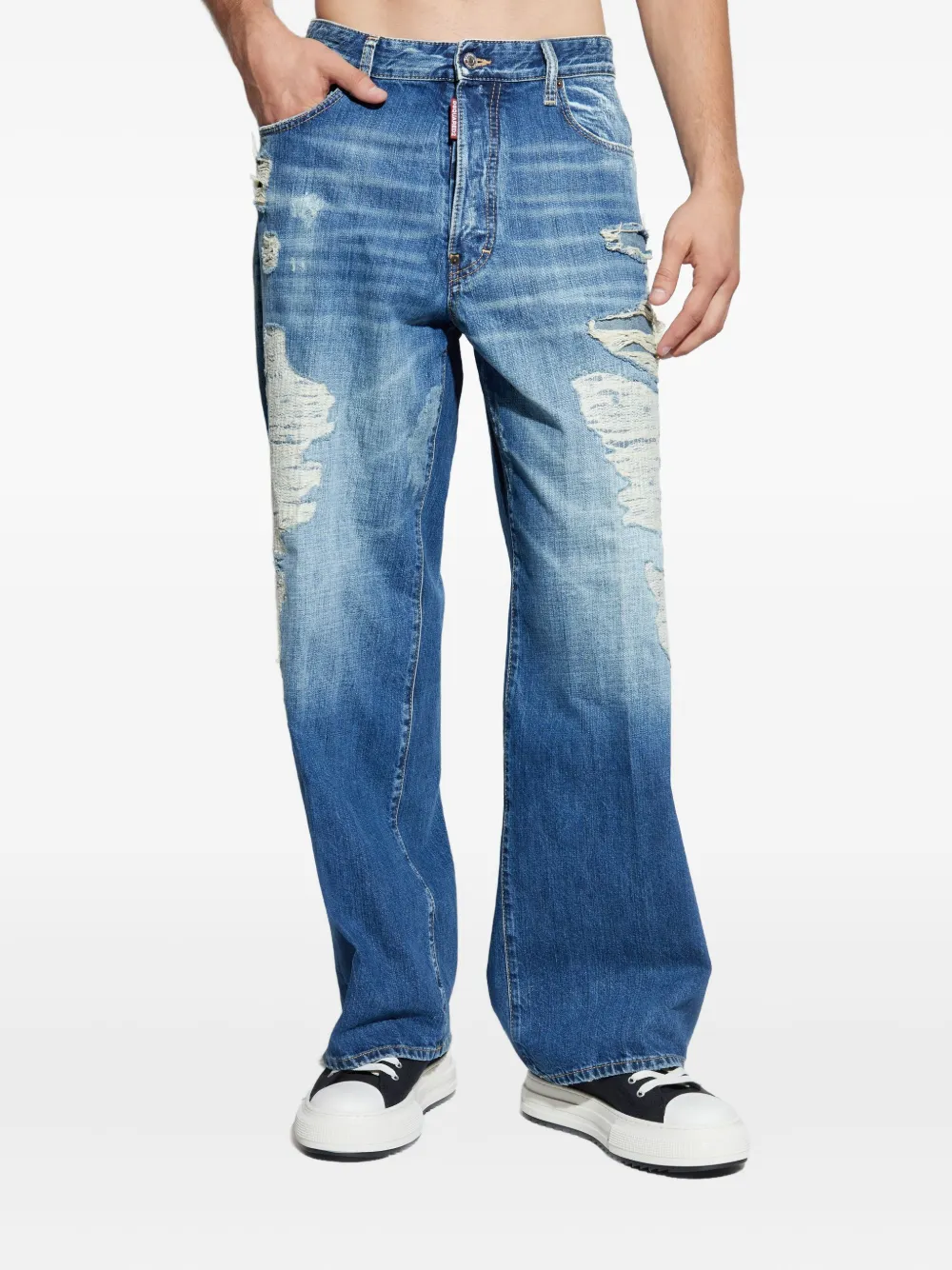 Dsquared2 Belt Loop Denim Trousers In Blue