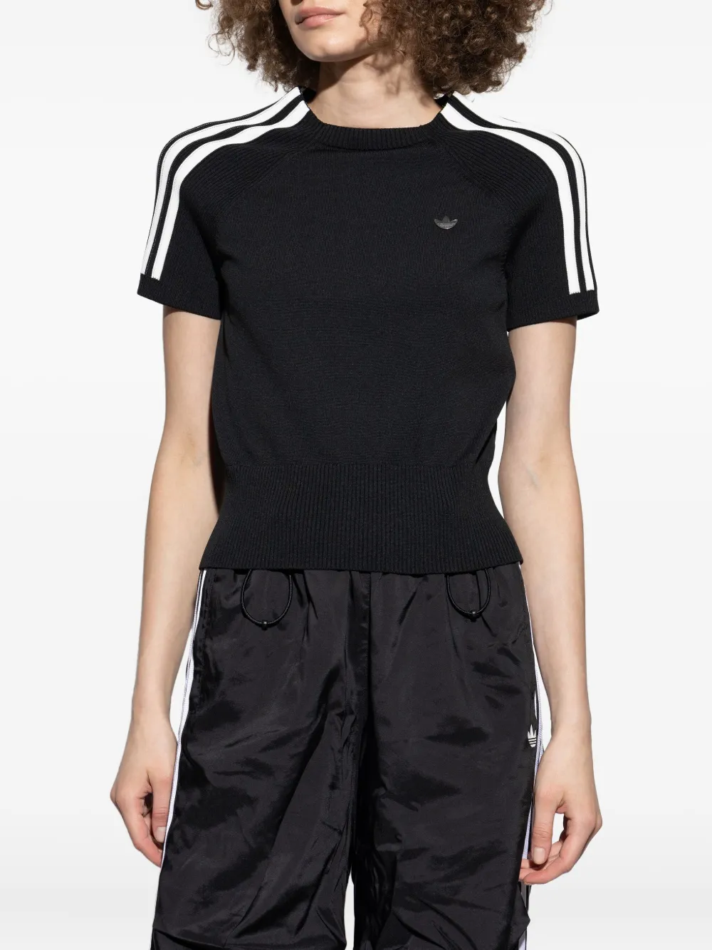Adidas Originals Logo-embroidered T-shirt In Black
