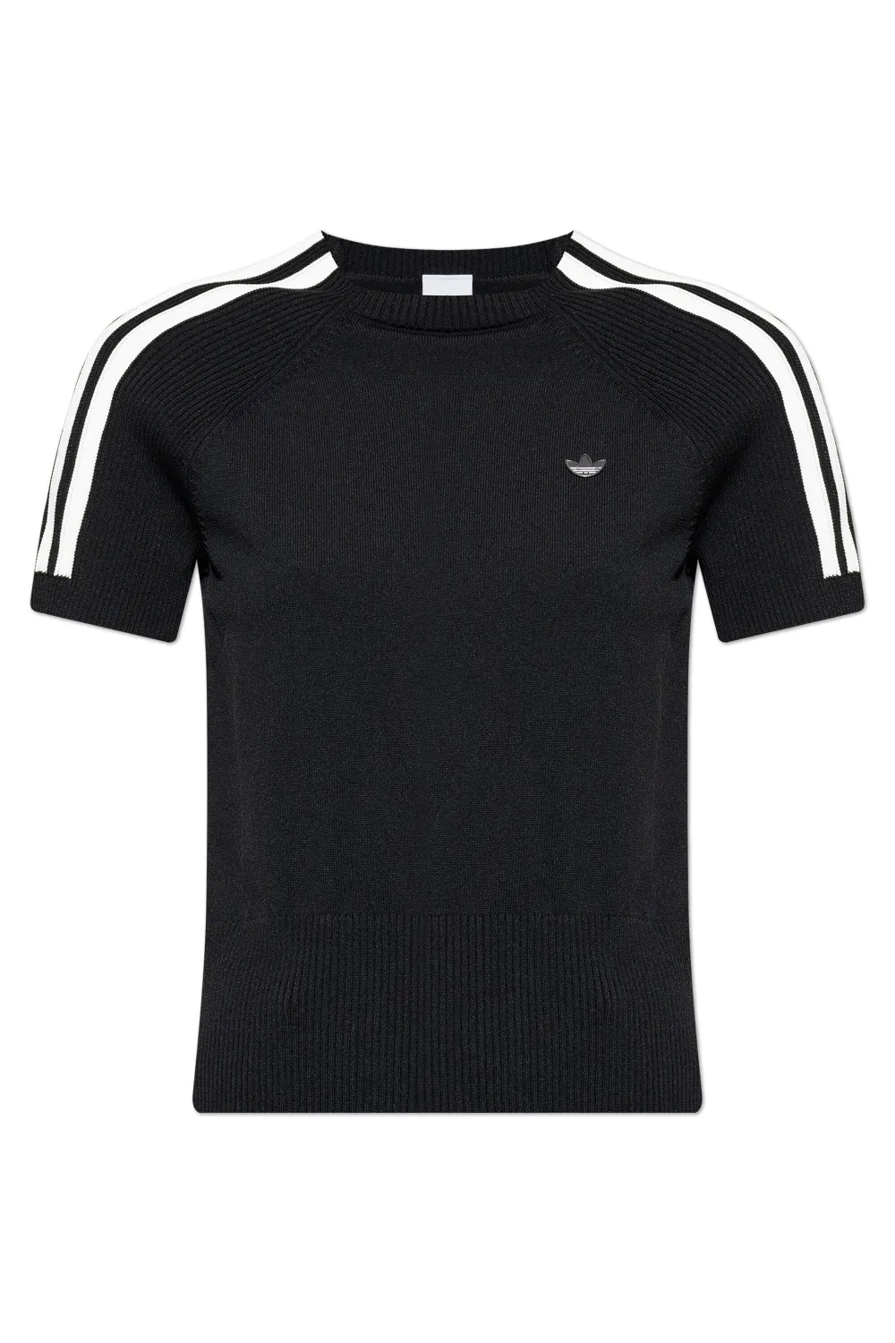 adidas three-stripe ribbed top - ブラック adidas three-stripe ribbed top - ブラック
