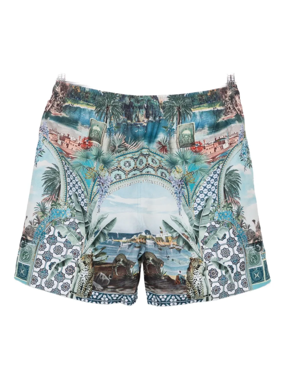 Camilla landscape-leopard print shorts | Track & Running Shorts | Image 2