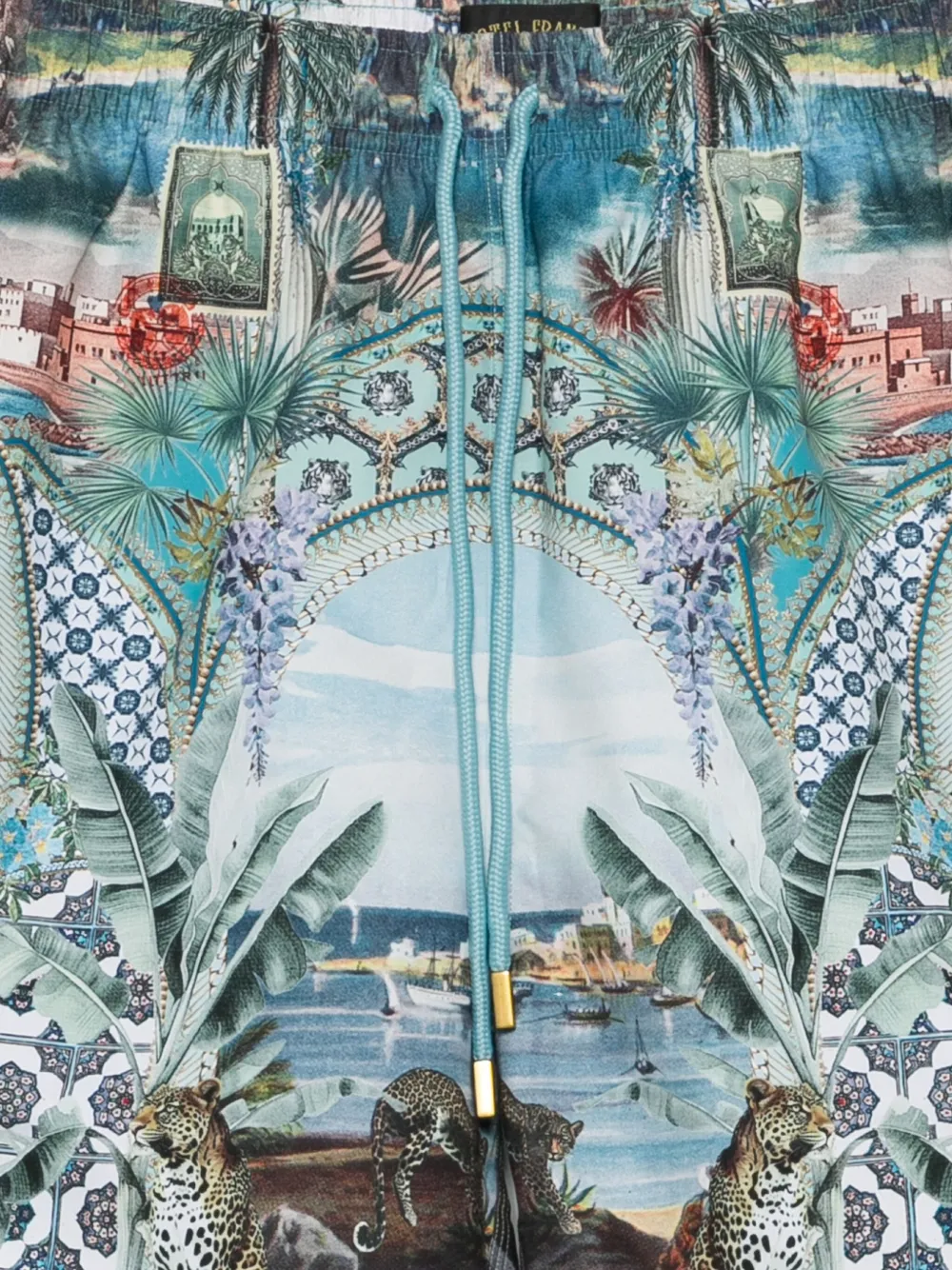 Camilla Shorts met luipaardprint Blauw