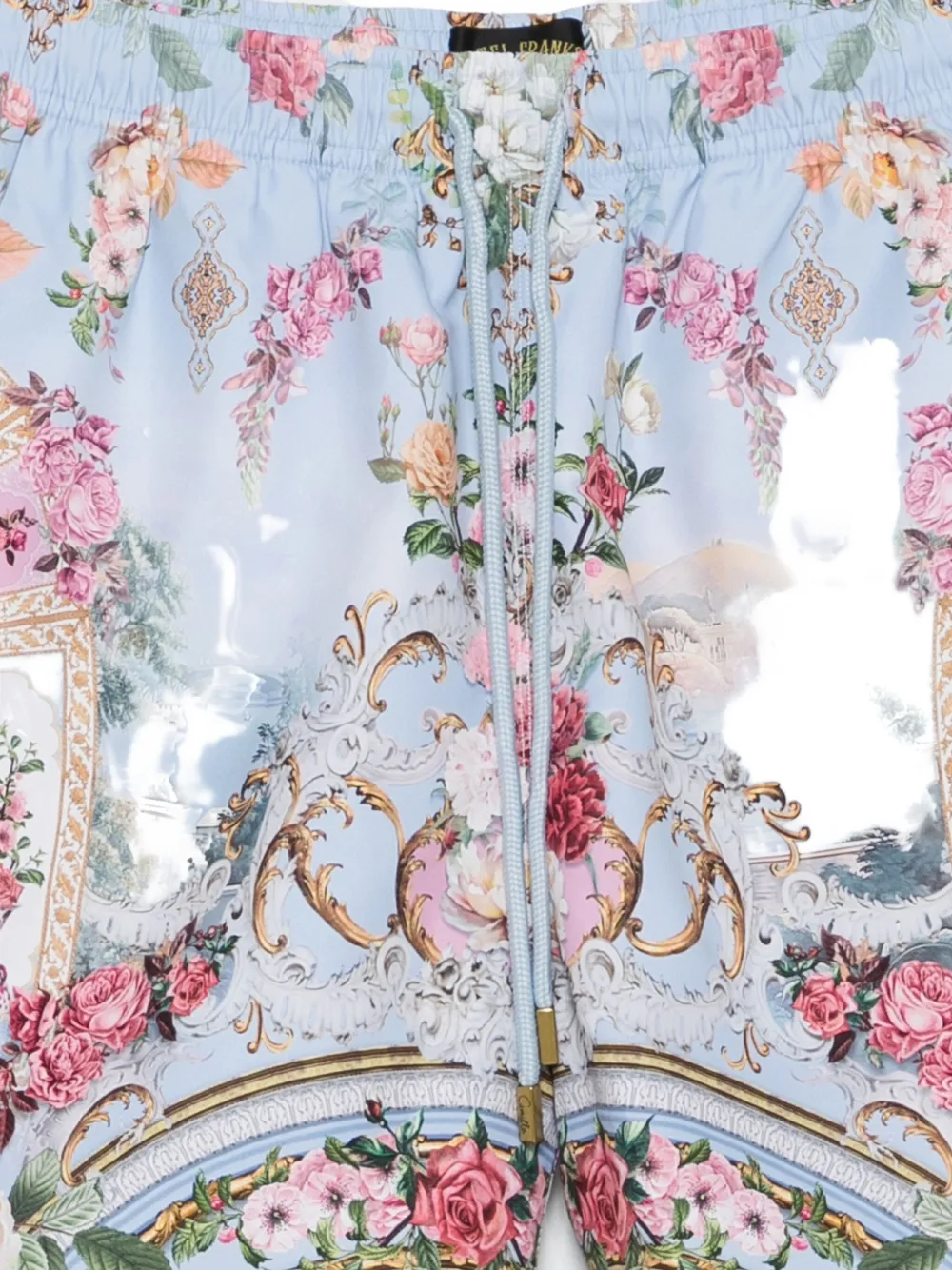 Camilla Floral-print Drawstring Shorts In Multi