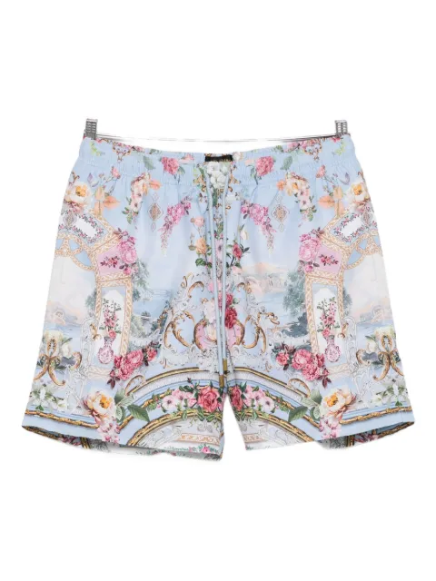 Camilla floral-print drawstring shorts